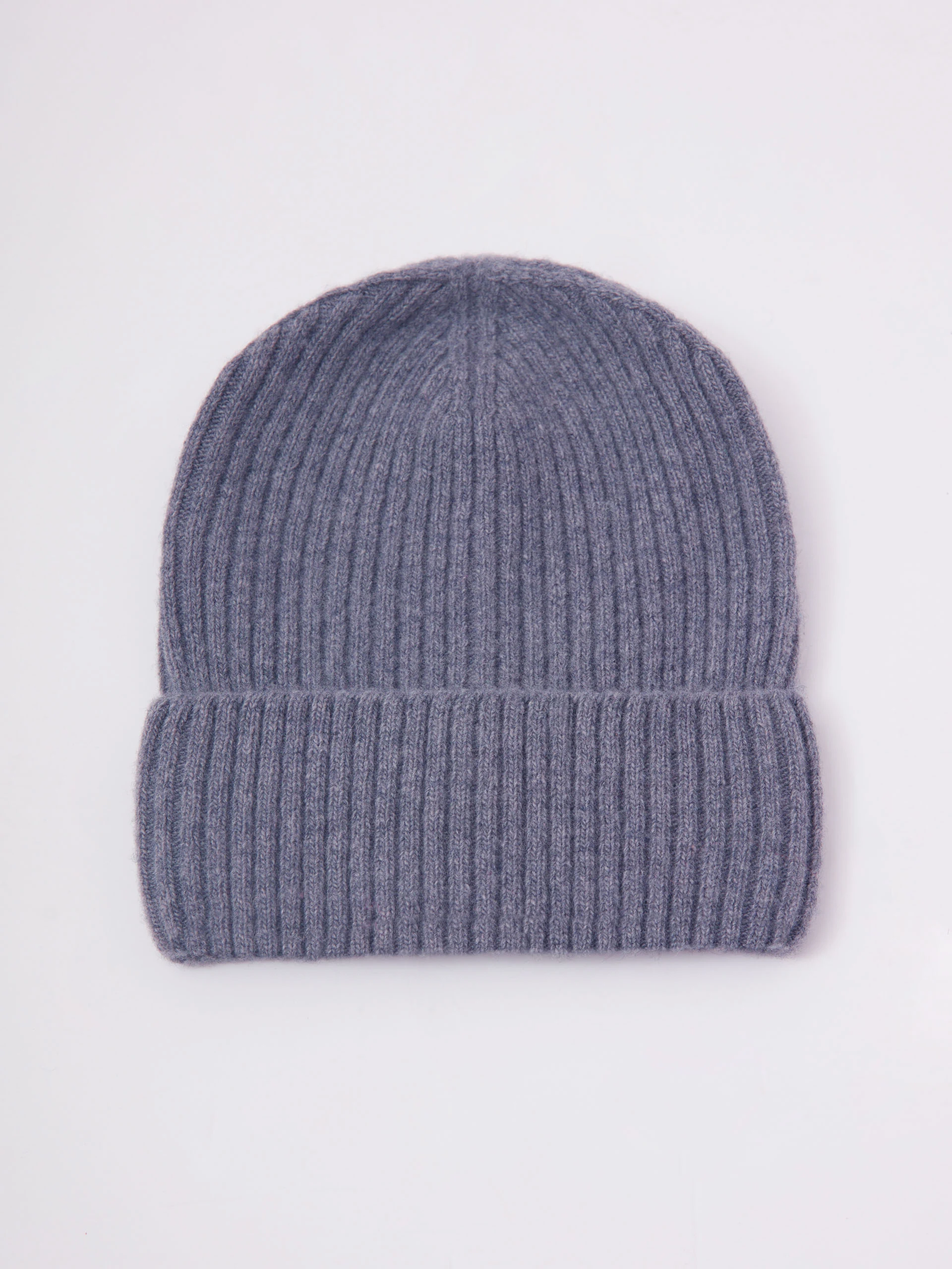 Striped gray merino hat with cashmere blend