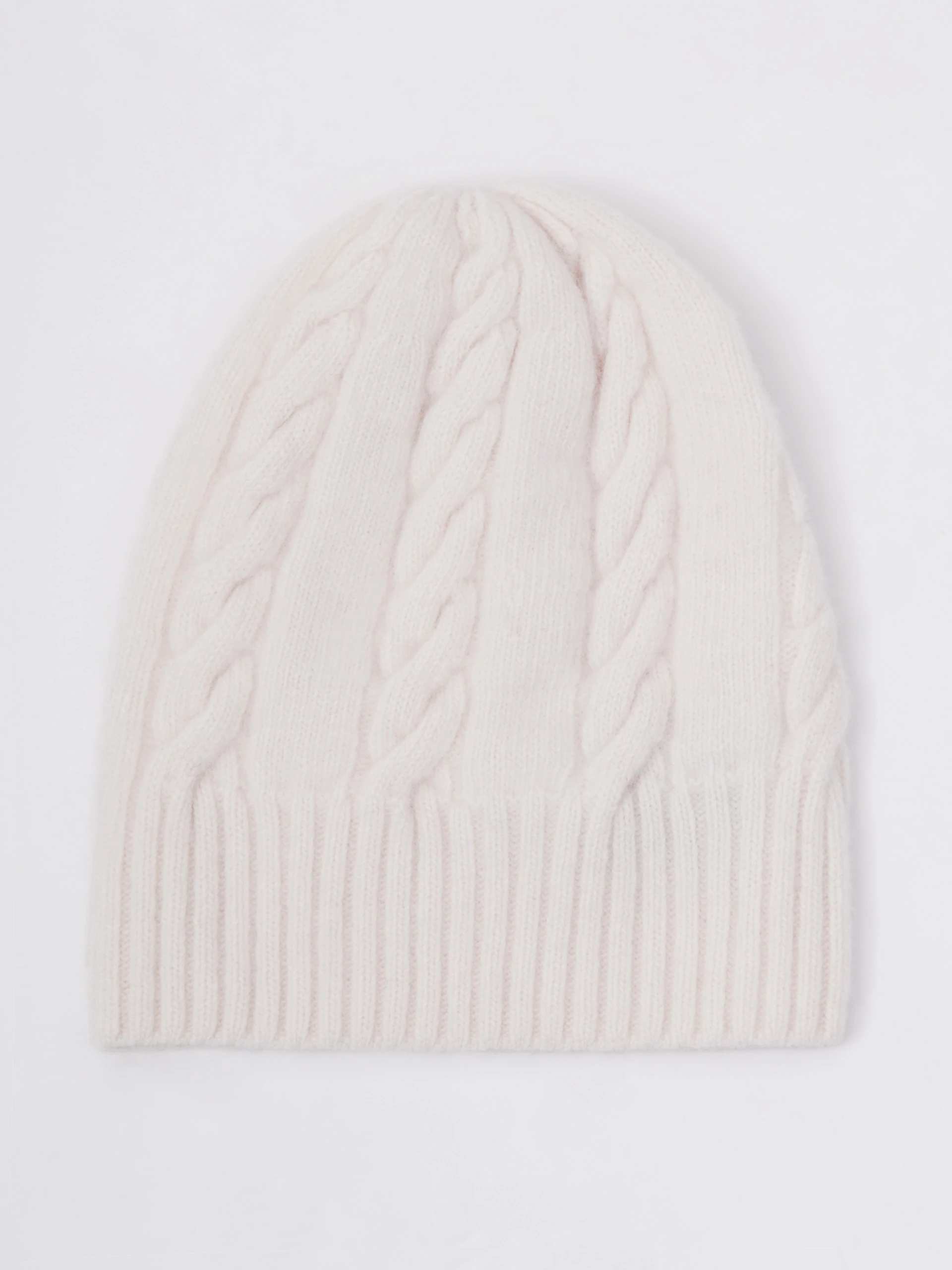 Cream wool hat with cashmere blend