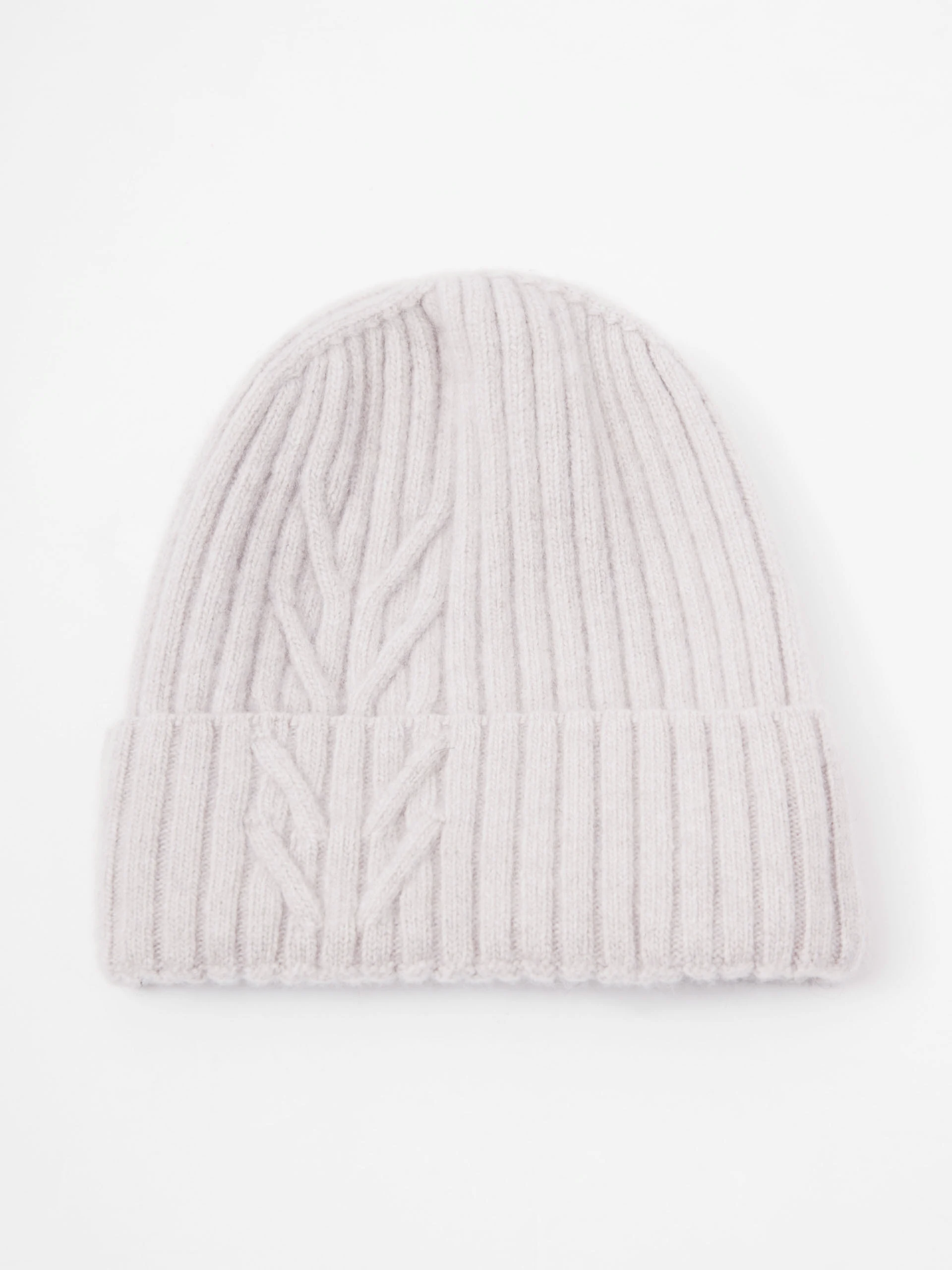 Beige wool hat with cashmere