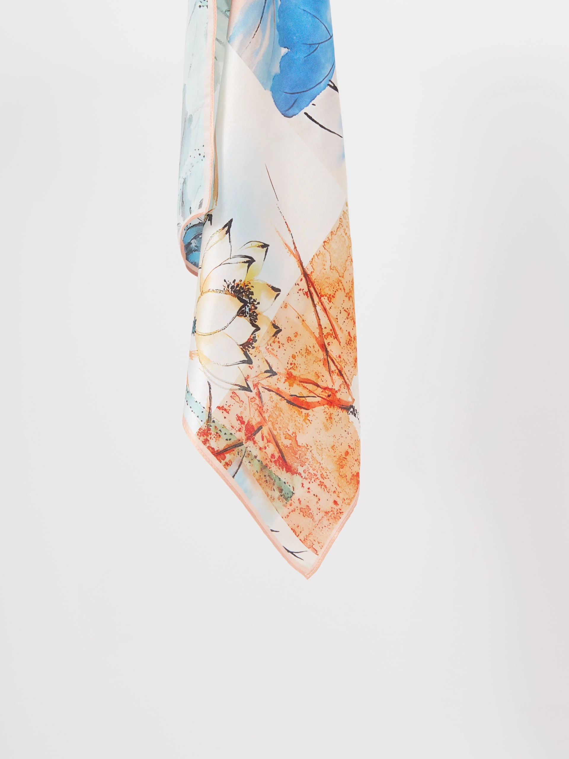 Silk scarf with floral prints