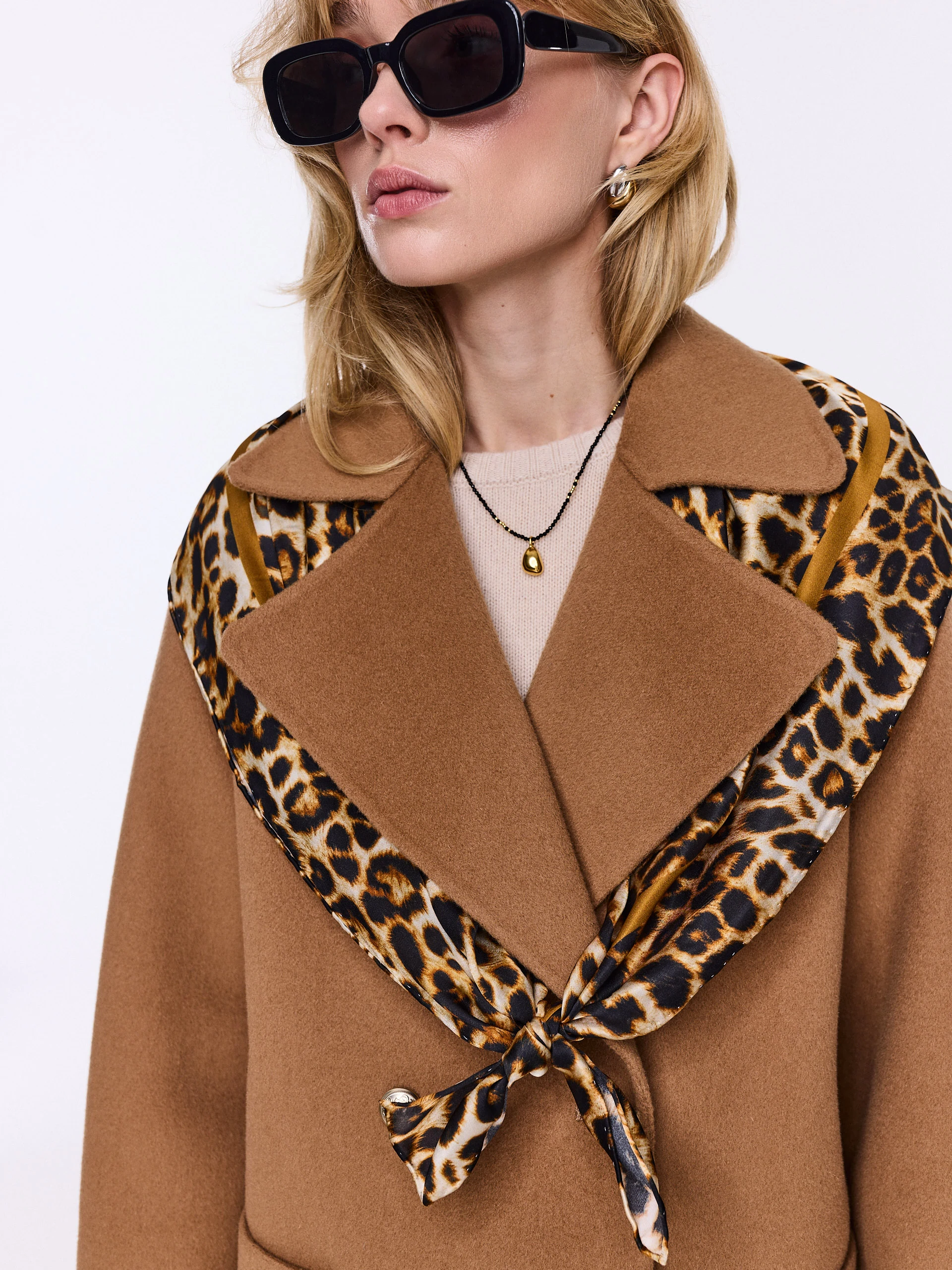 Large silk leopard print scarf