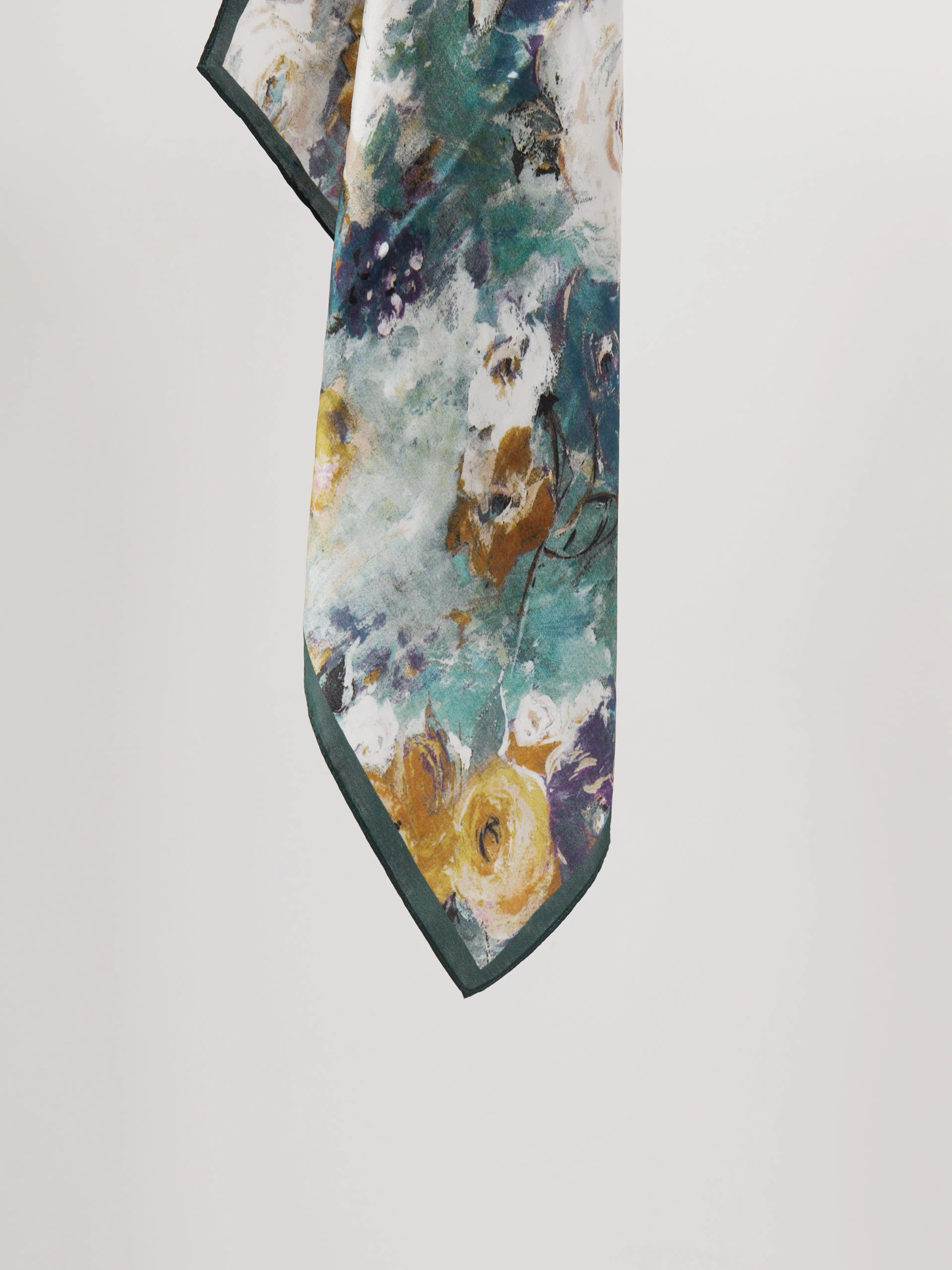 Silk scarf with floral patterns