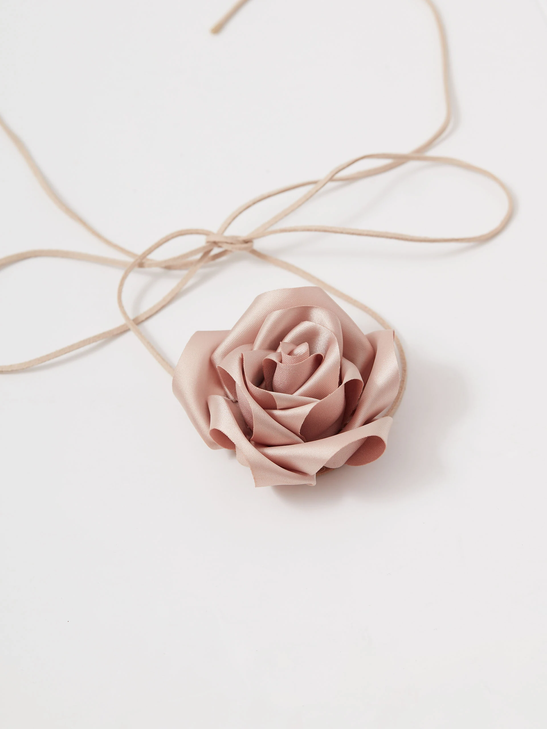 Pink rose choker necklace