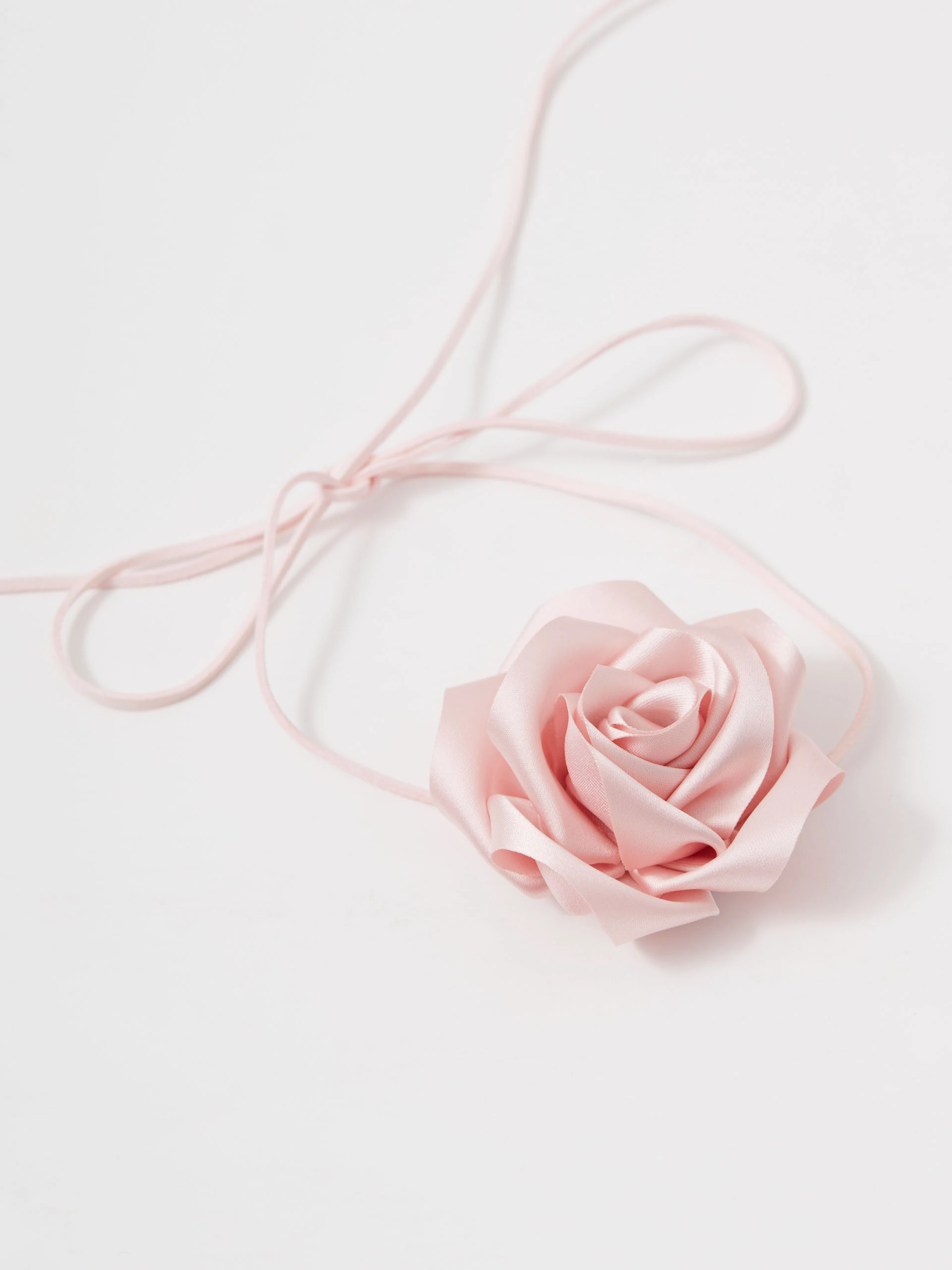 Pink rose choker necklace