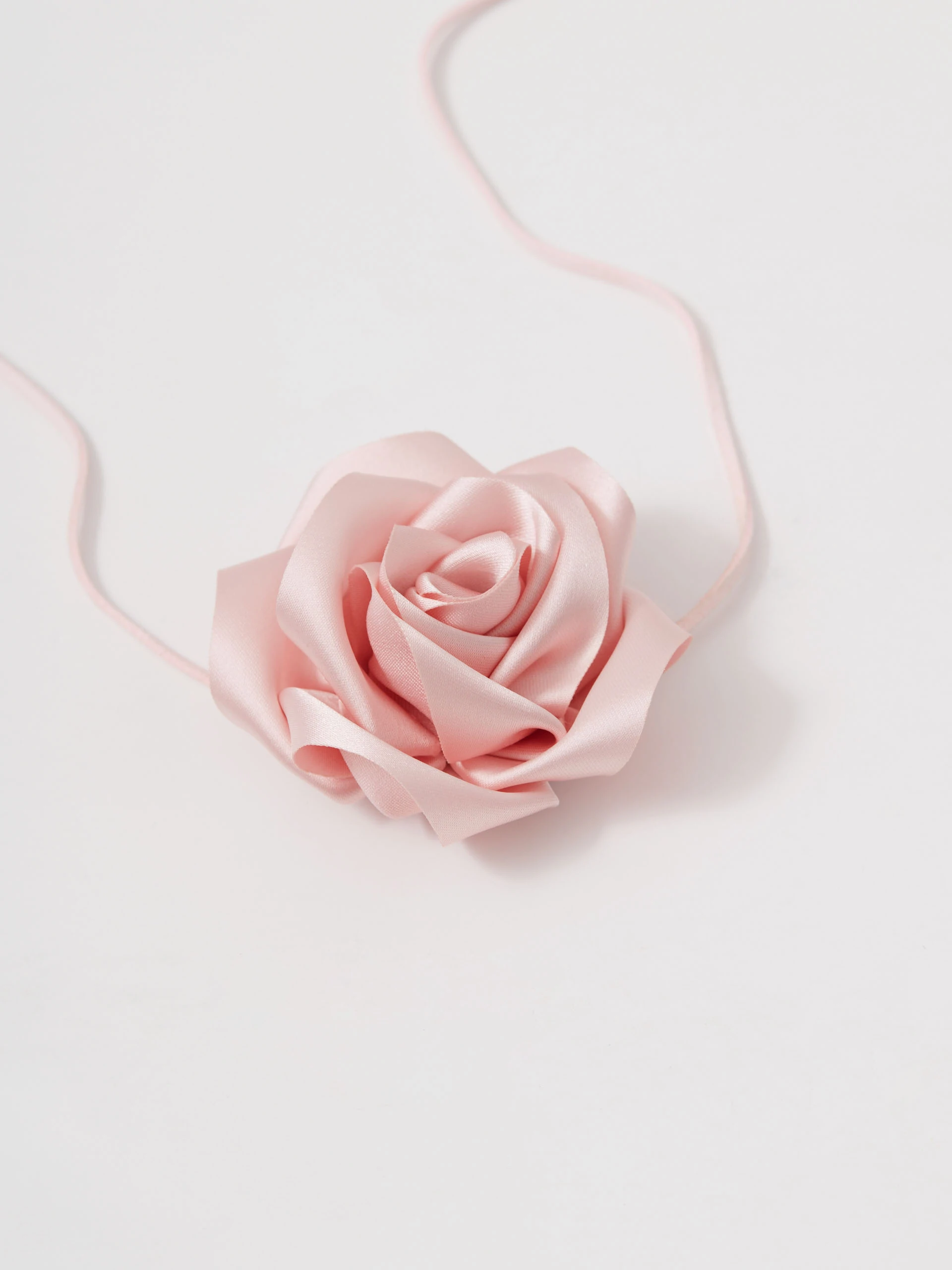 Pink rose choker necklace
