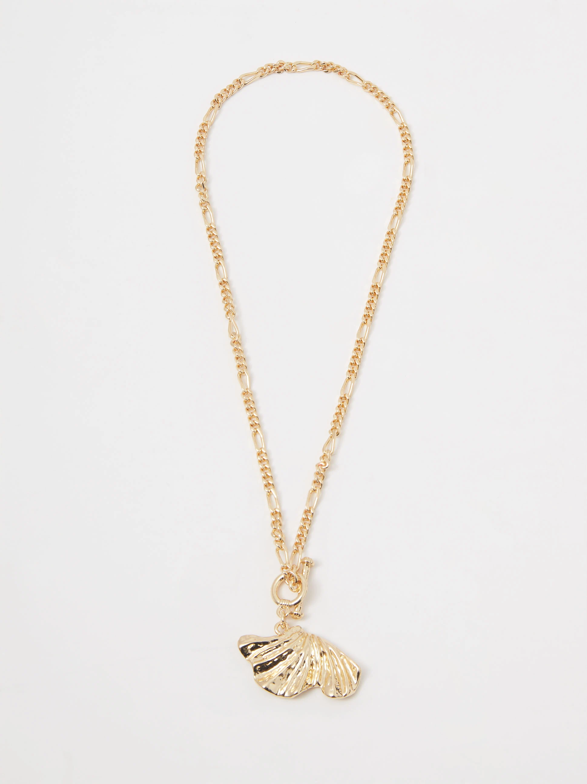 Gold-plated necklace with pendant on a thick chain