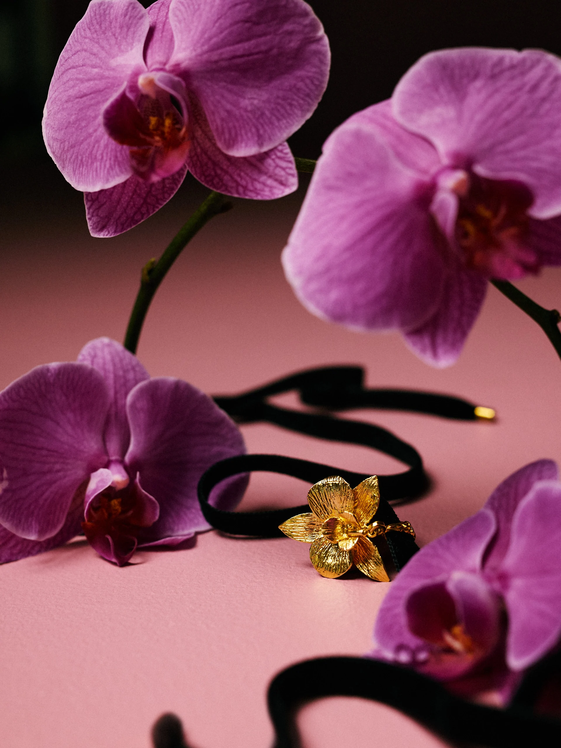Choker necklace with a gold-plated pendant