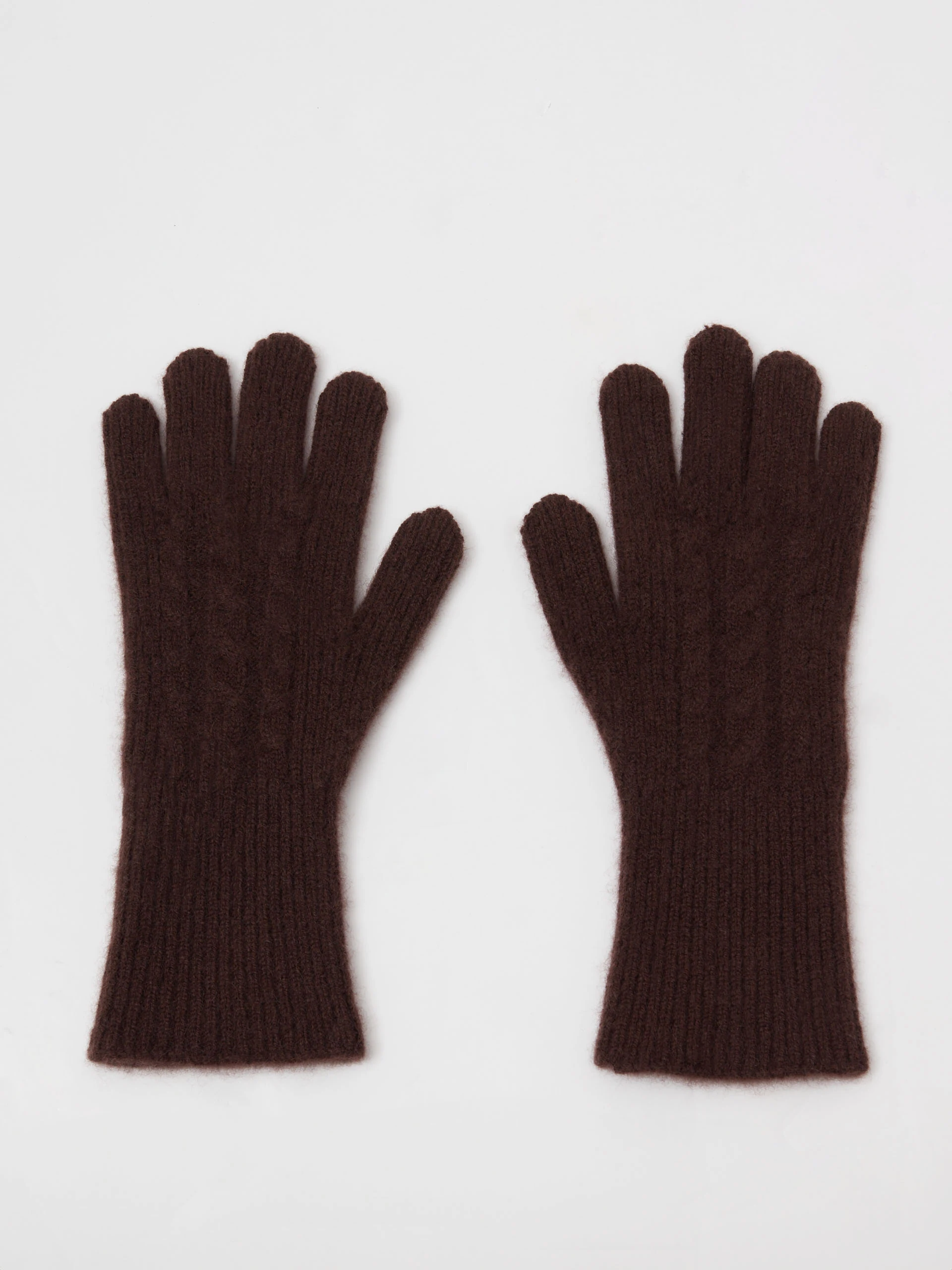 Chocolate brown cashmere gloves