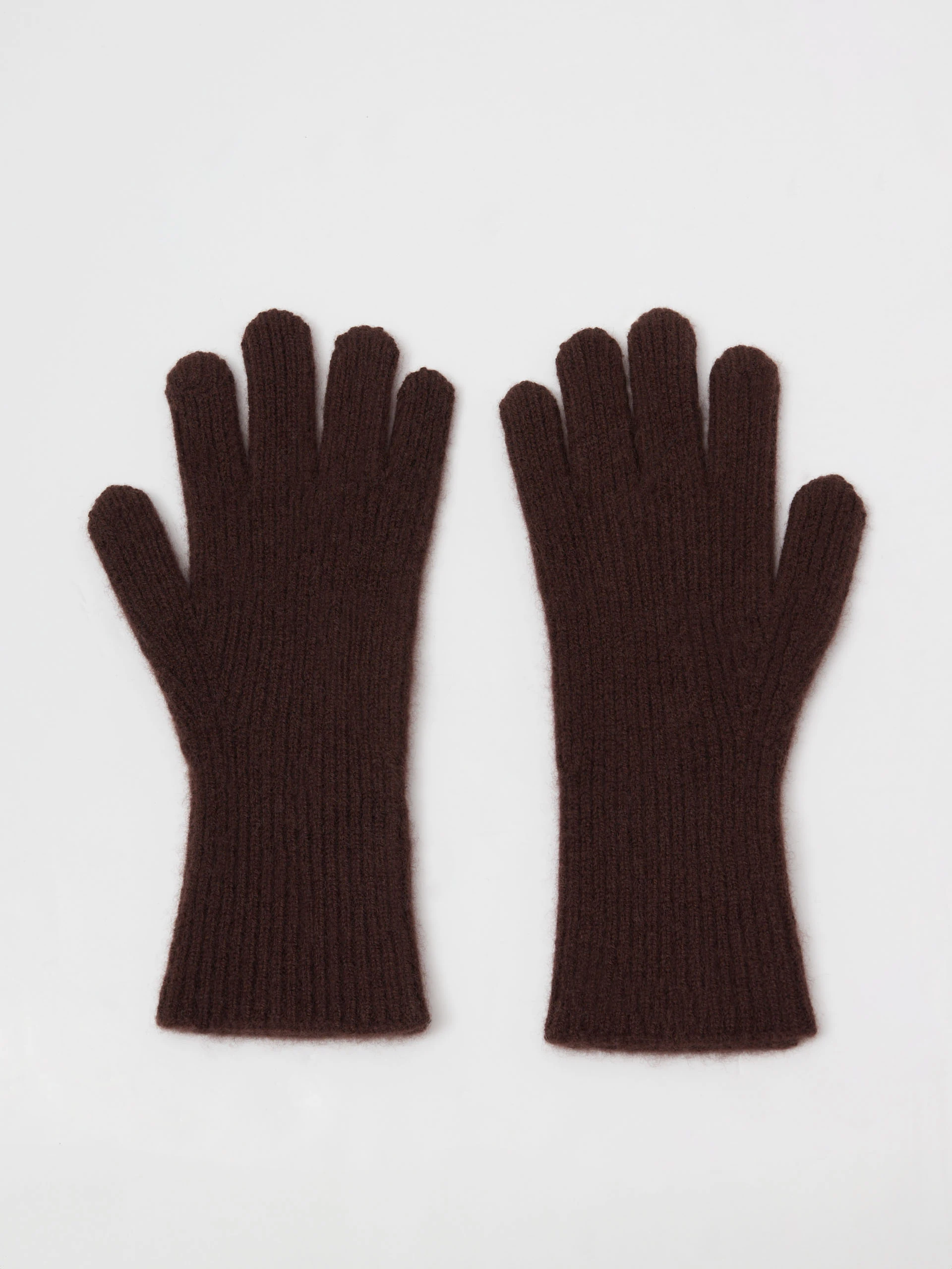 Chocolate brown cashmere gloves
