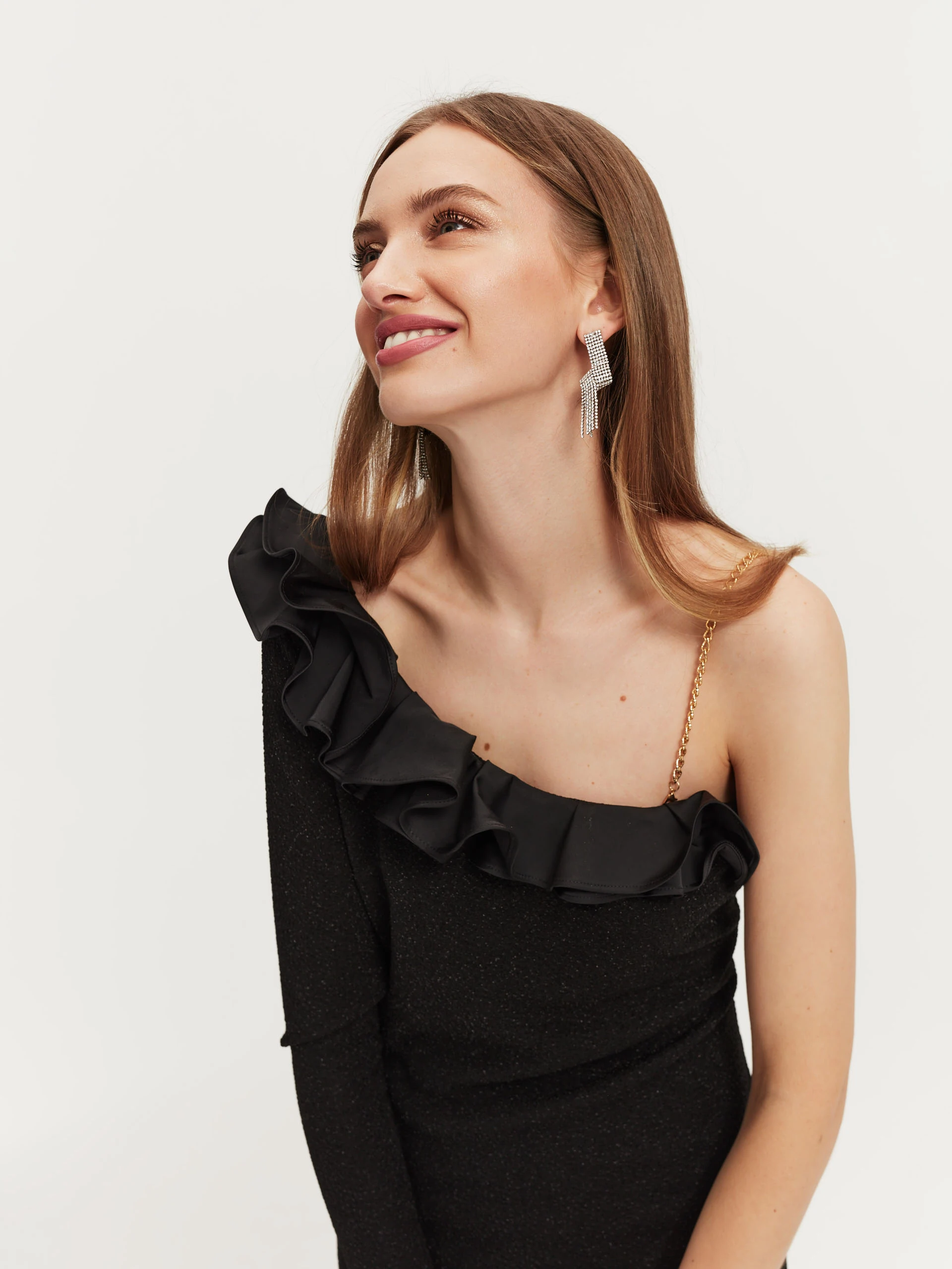 Black strapless dress