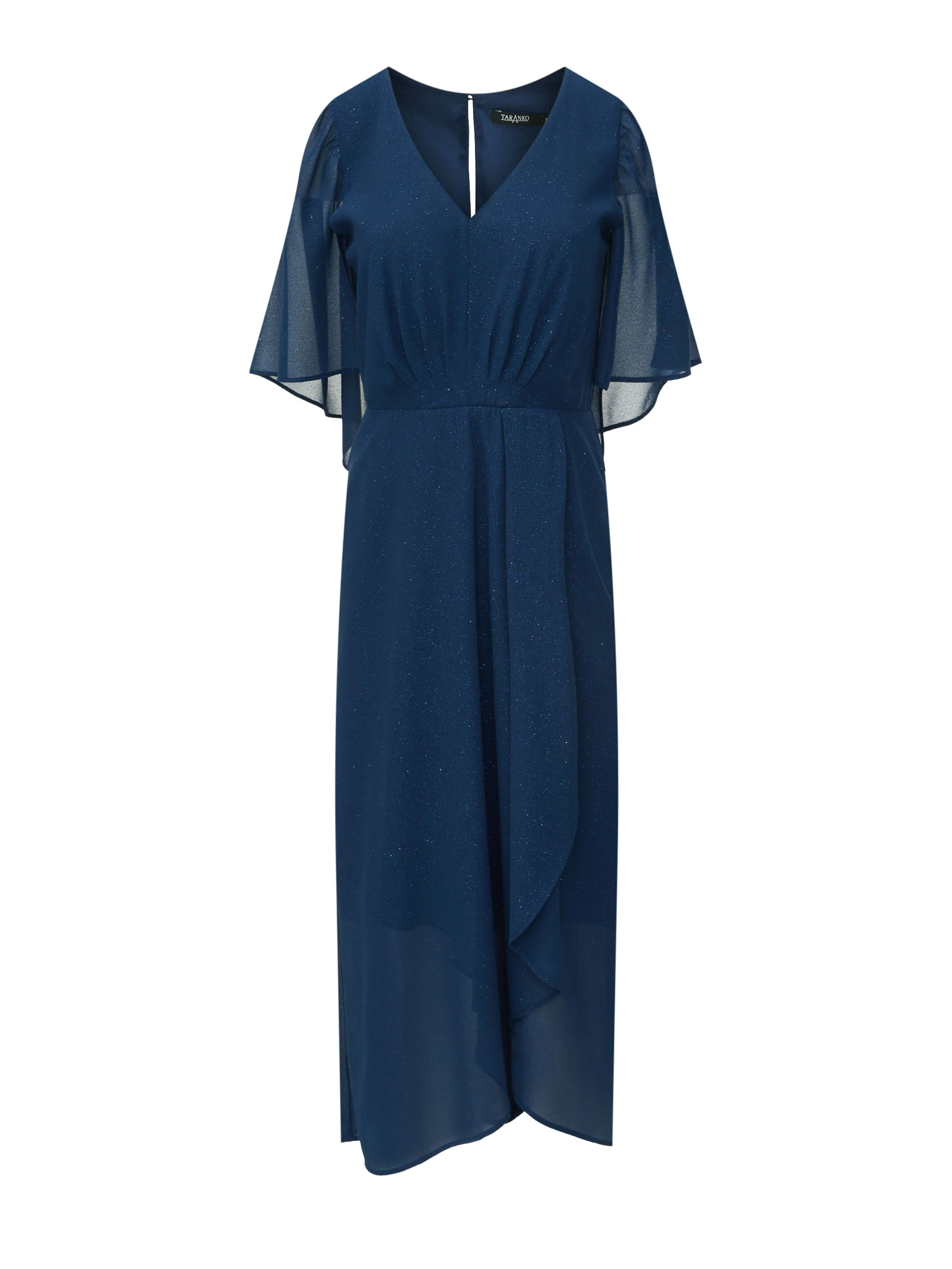 Brocade dress in navy blue color