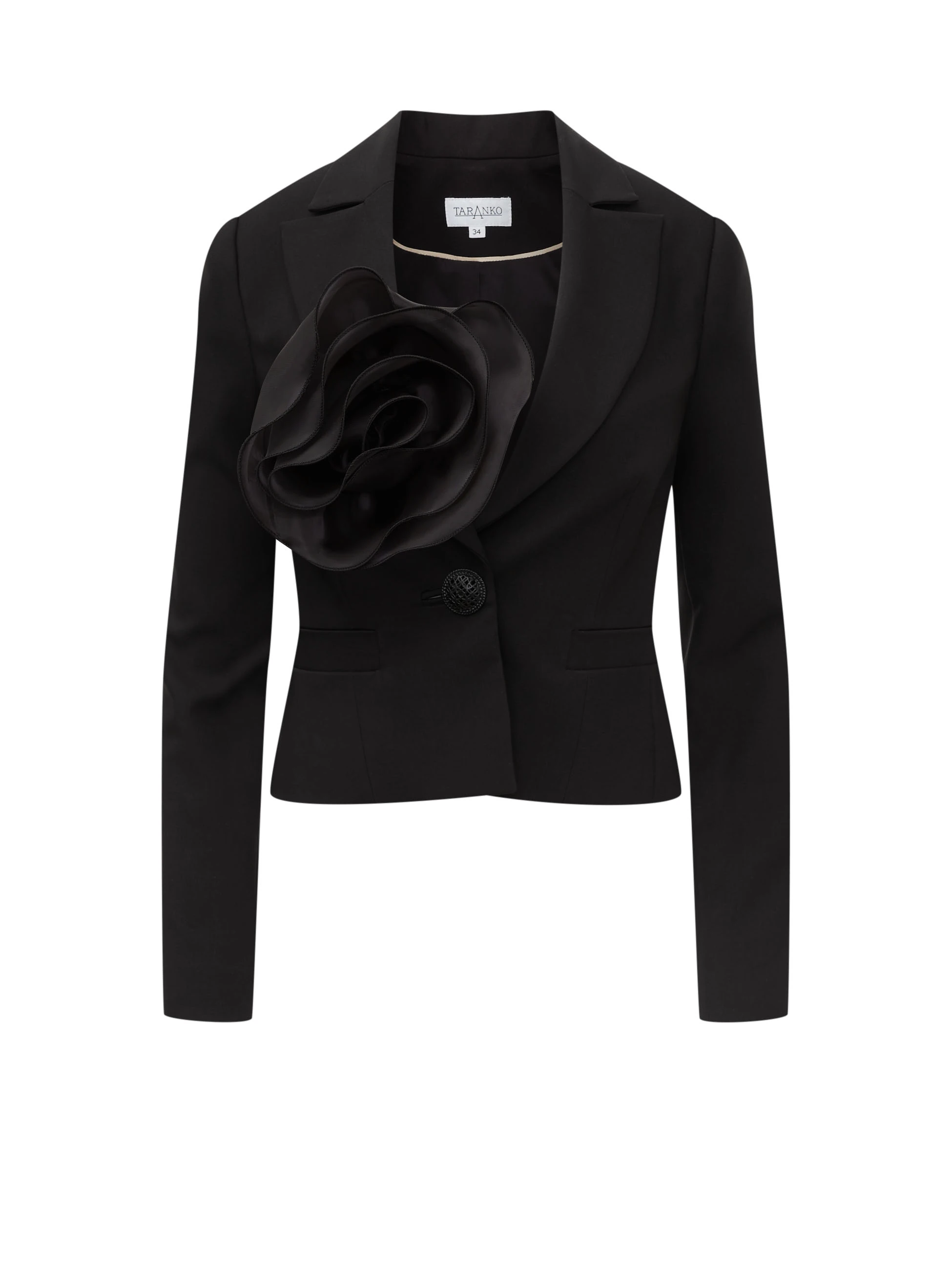 Short black jacket with rose