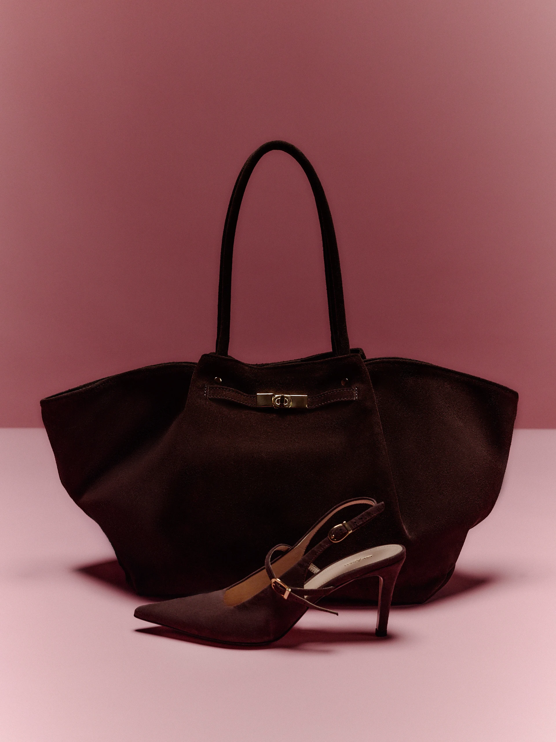 Brown leather pumps