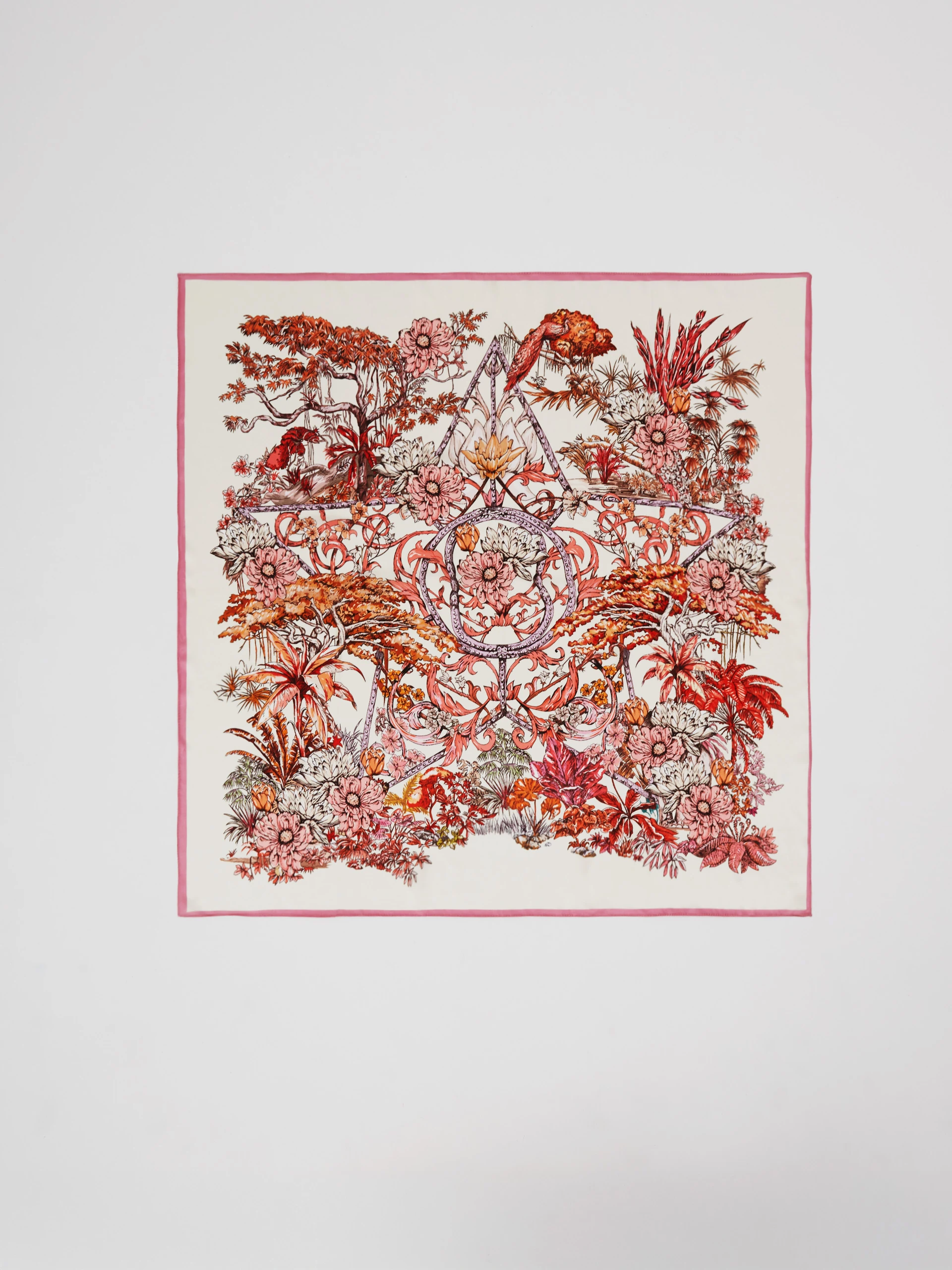 Elegant silk scarf with a floral motif