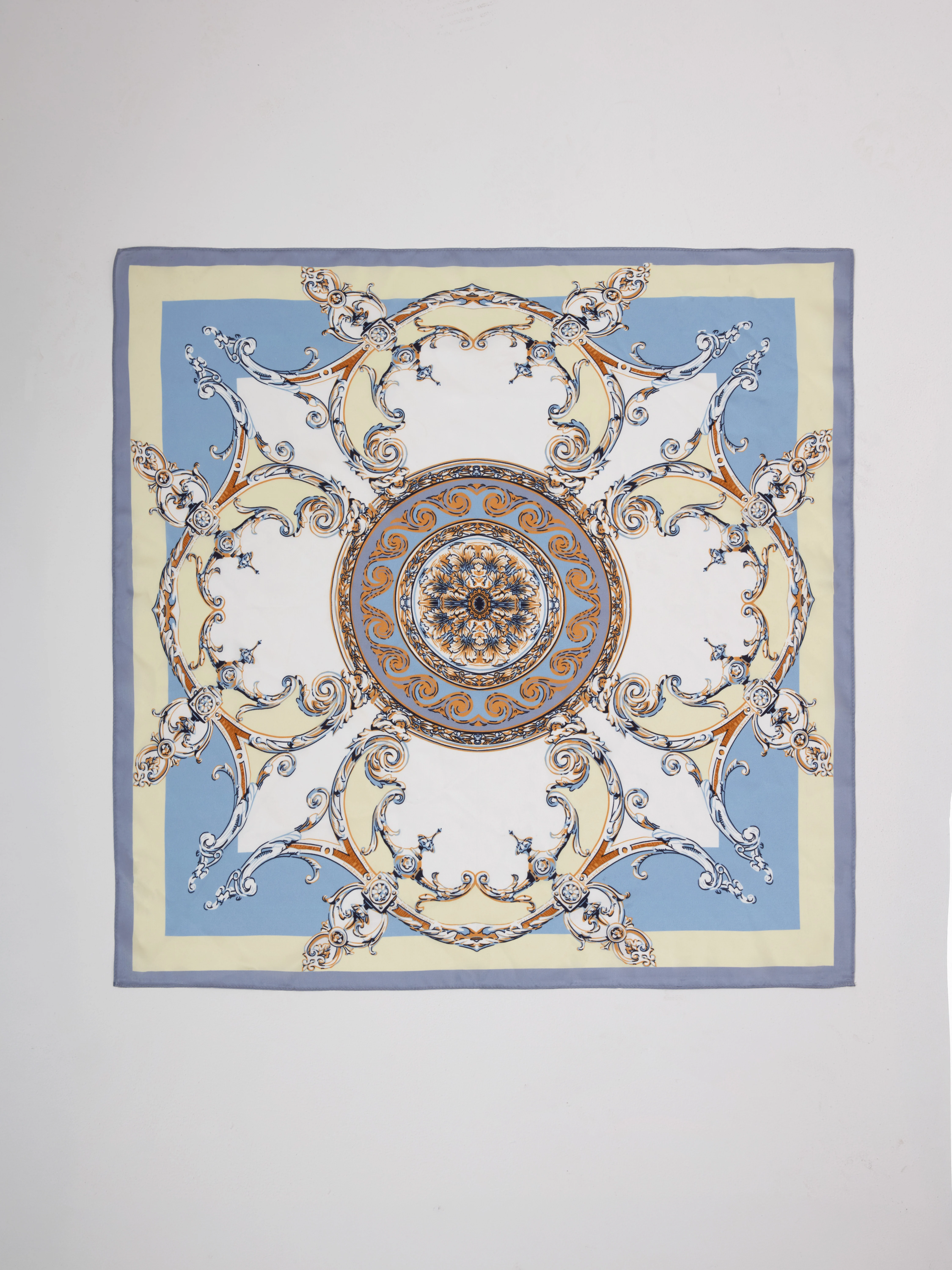 Silk scarf with geometric patterns