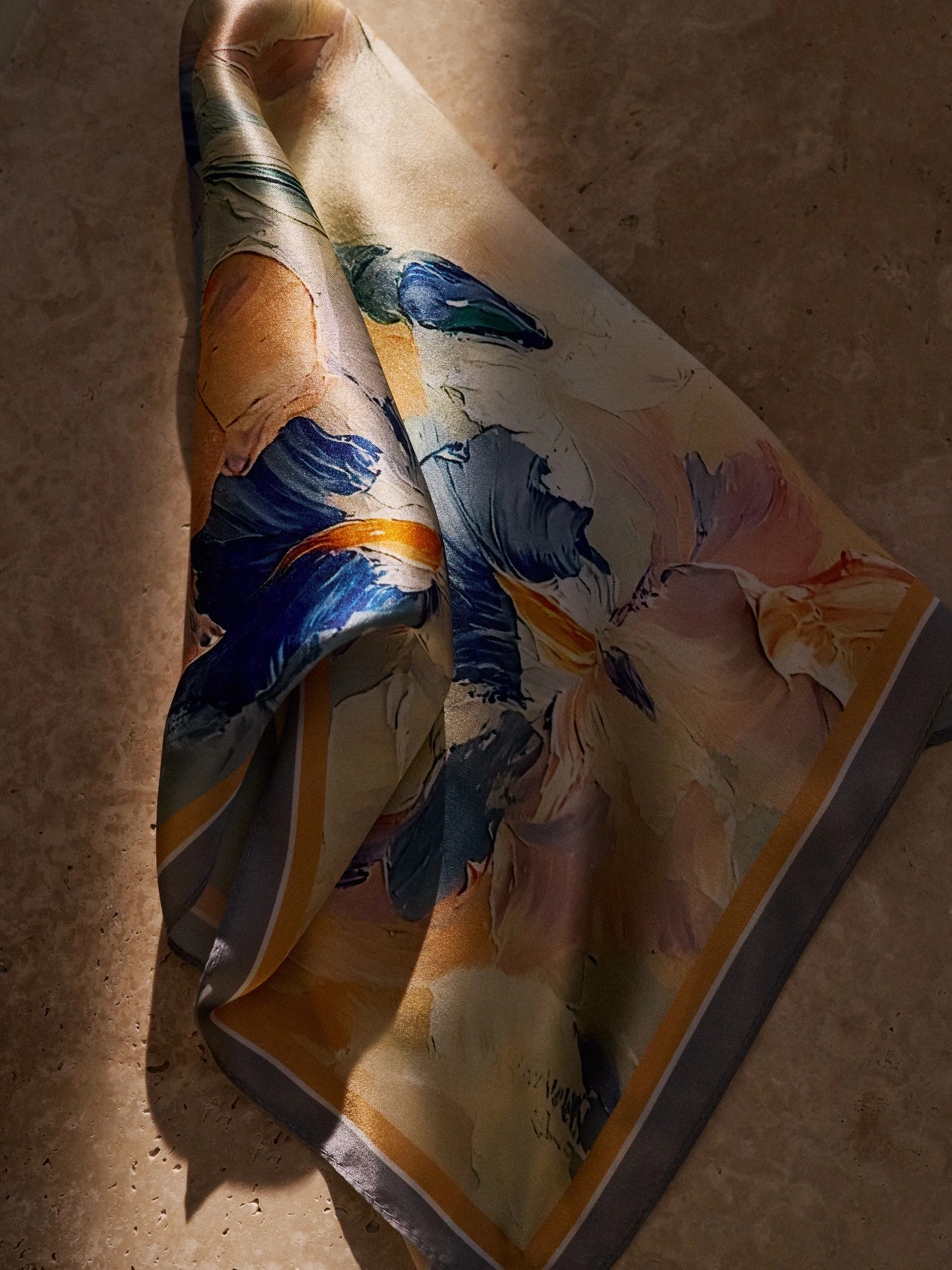 Silk scarf with a floral print