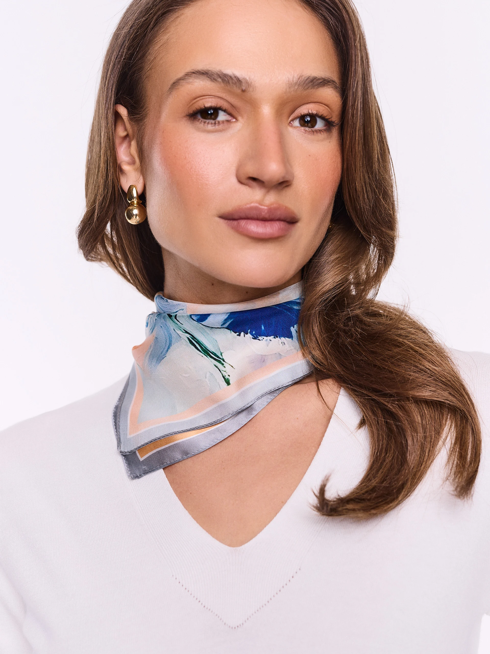 Silk scarf with a floral print