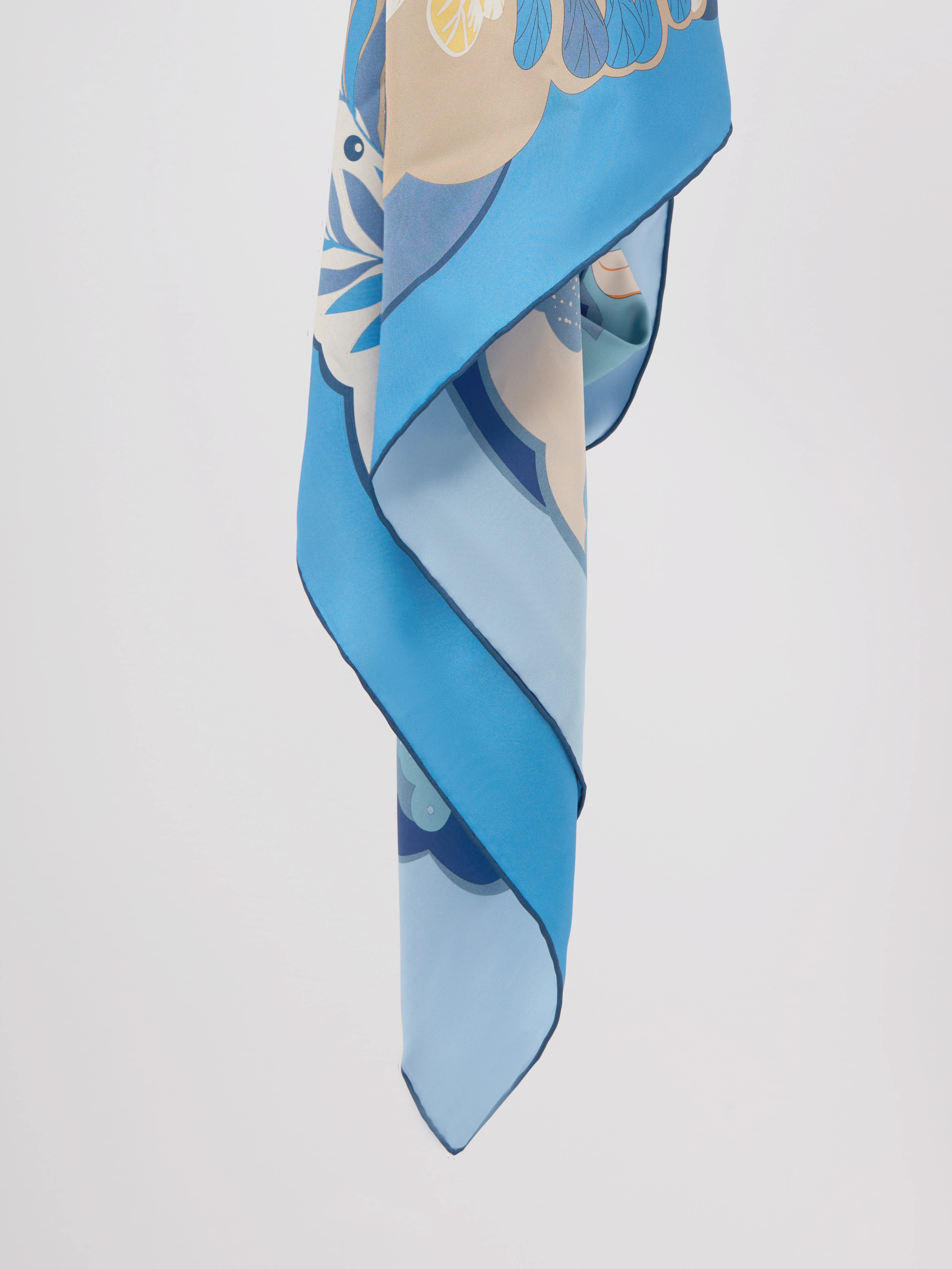 Silk scarf with a colorful print