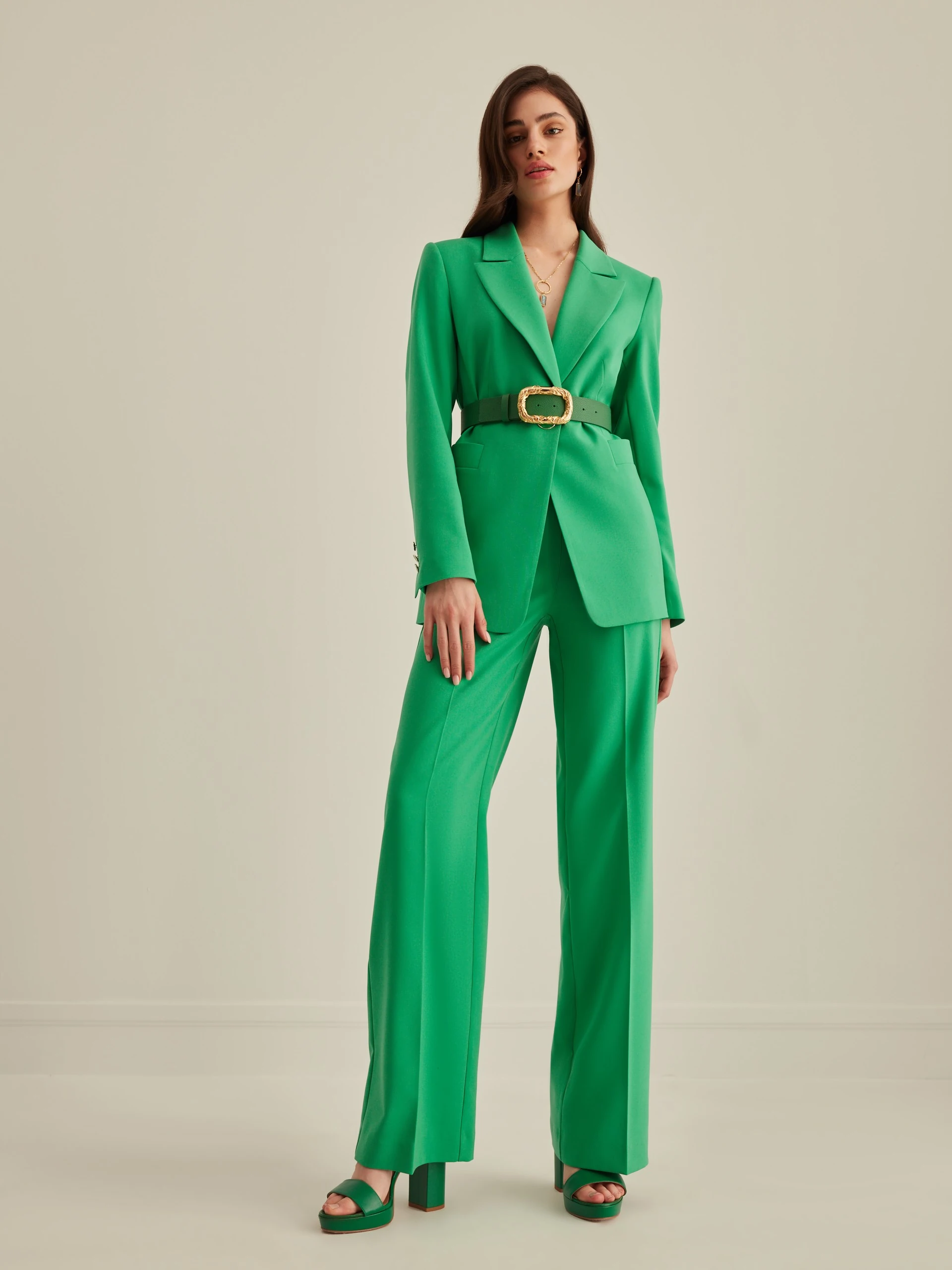 SINGLE-BREASTED GREEN JACKET