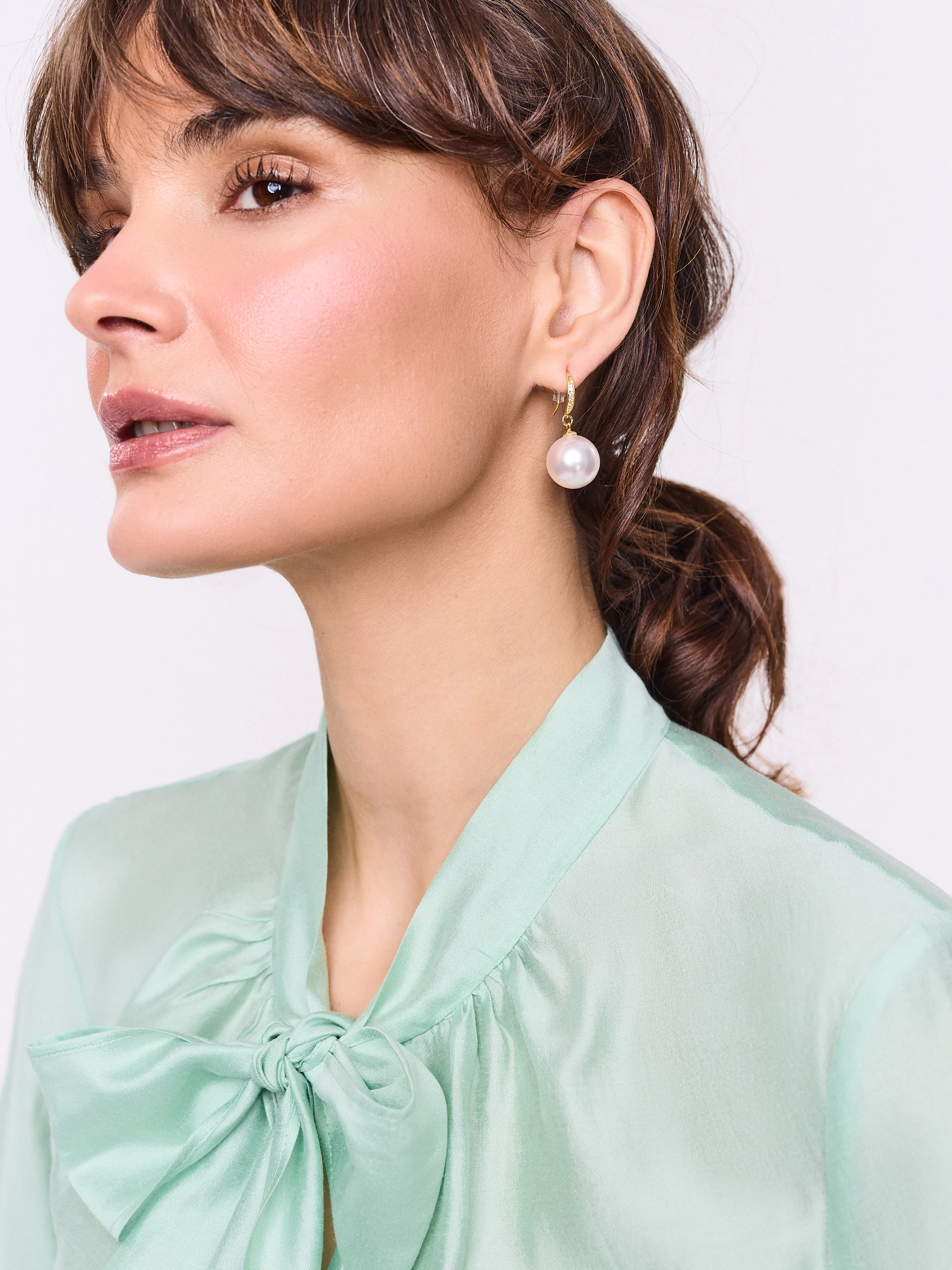 Elegant mint shirt with tie