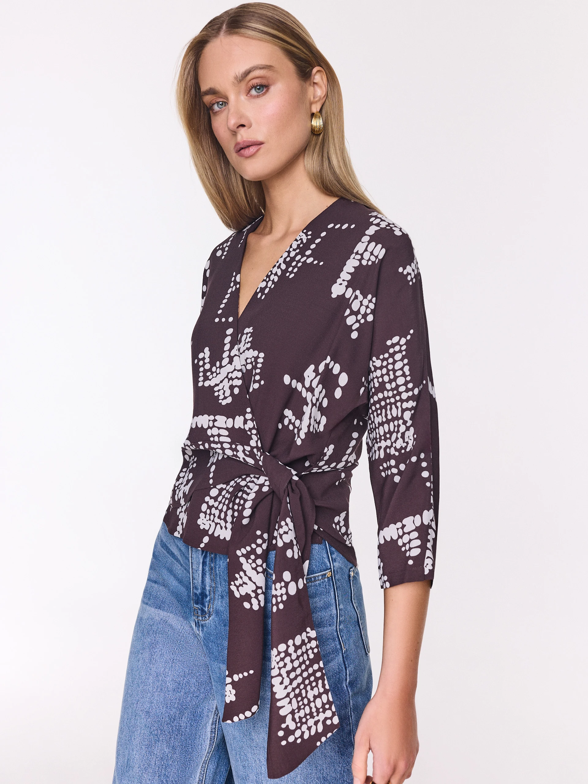 Elegant wrap blouse