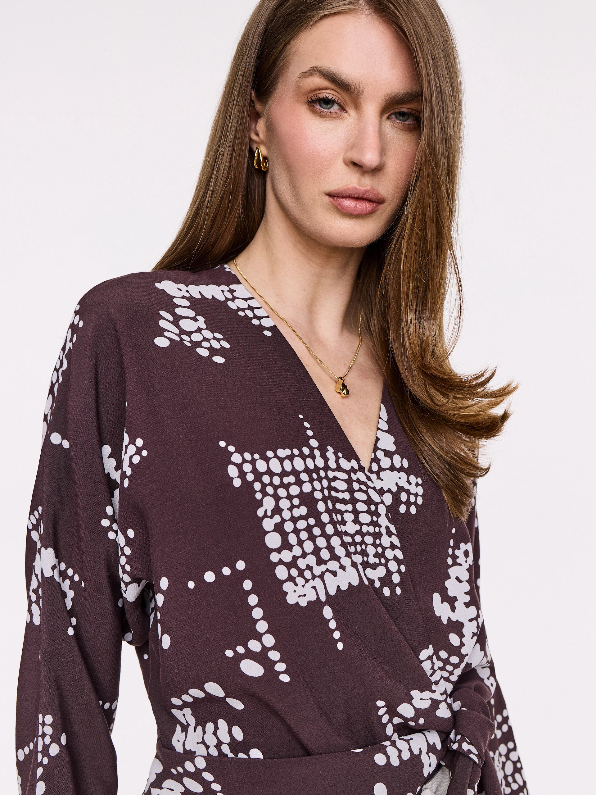Elegant wrap blouse