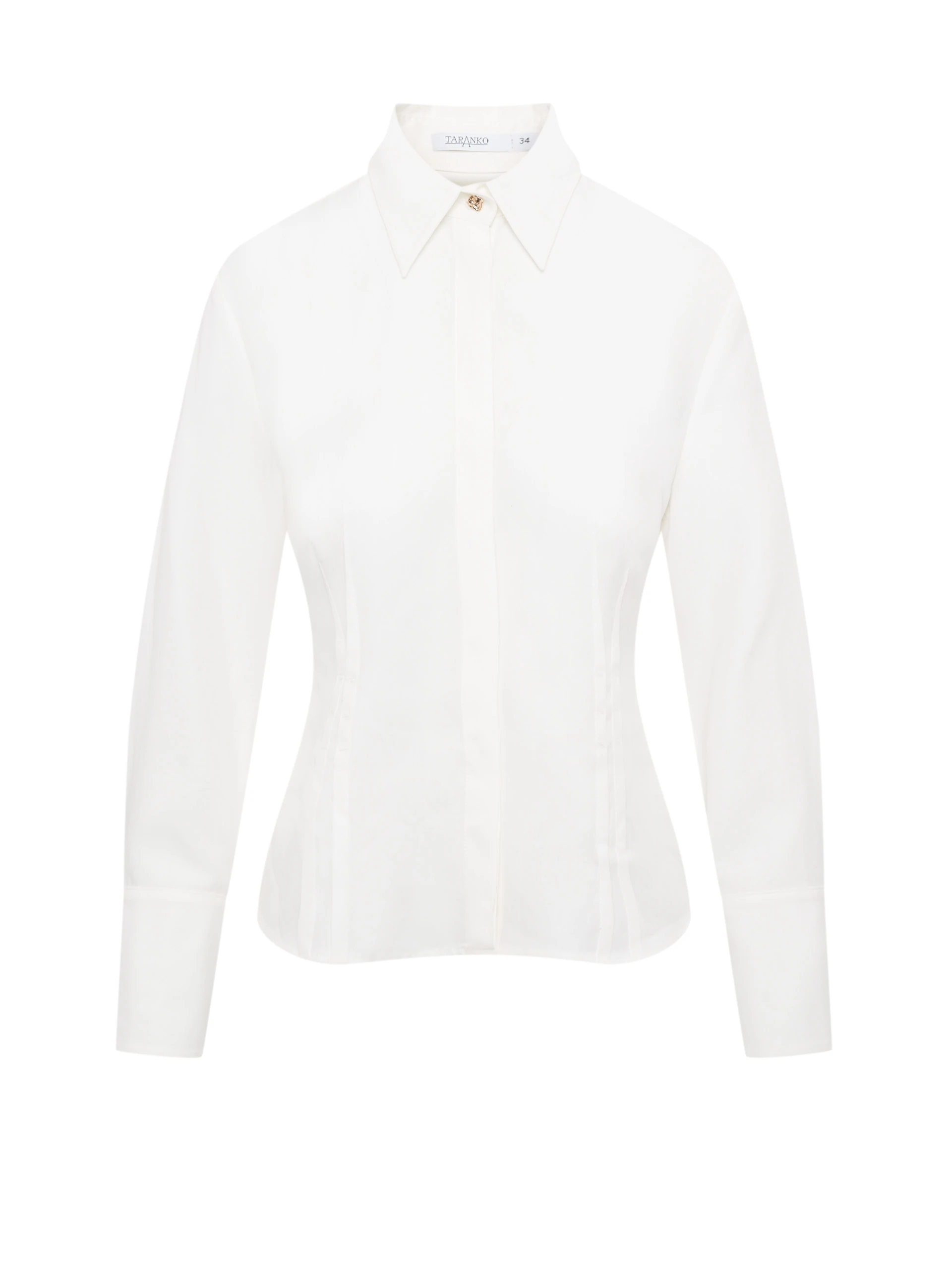 Classic white shirt with jeweled button