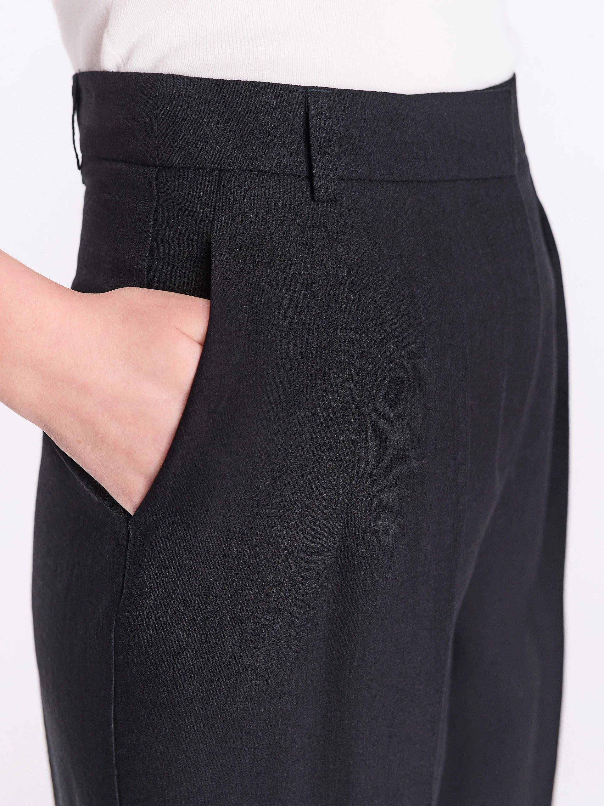 Elegant high-waisted pants in graphite