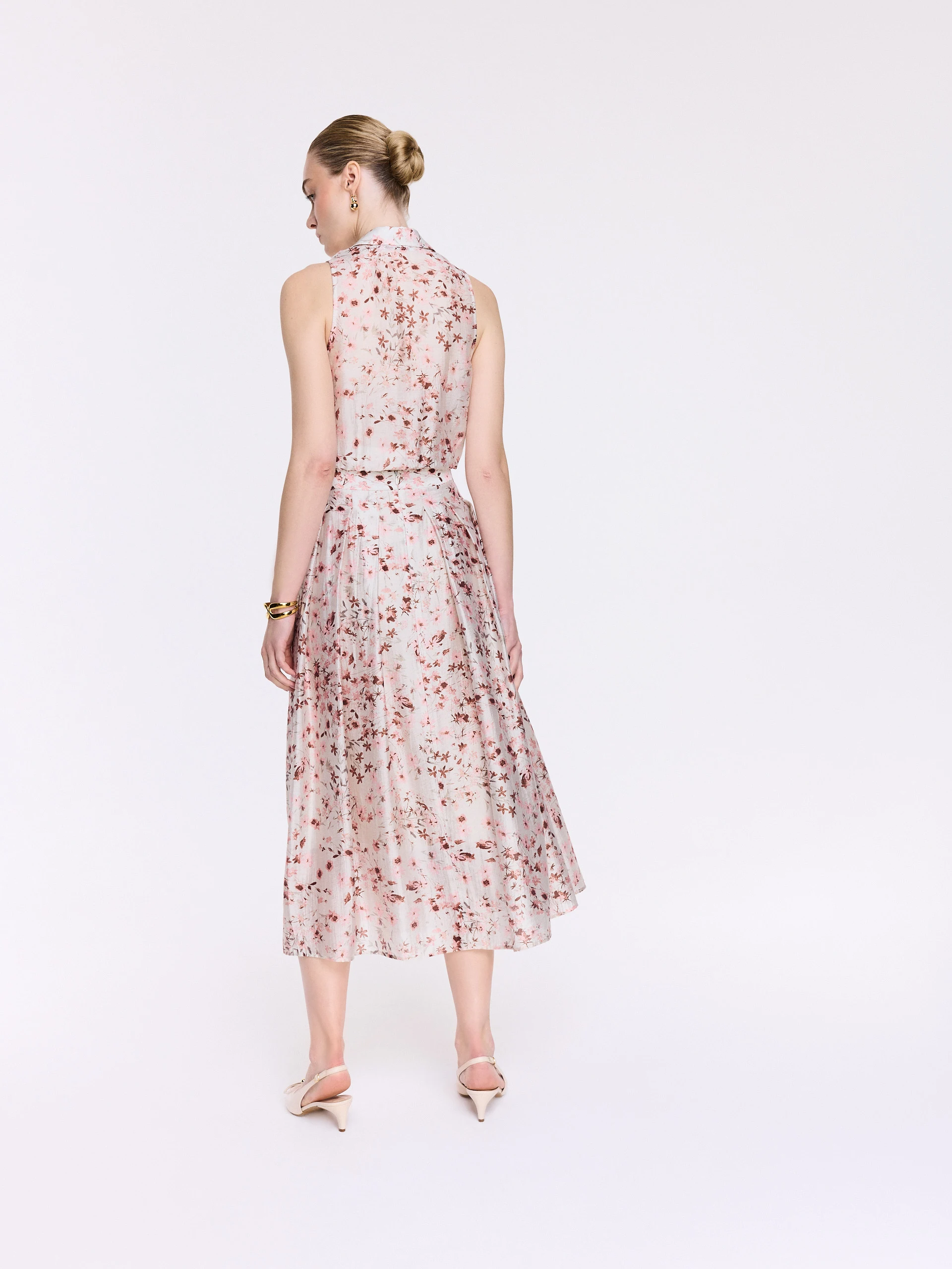 Midi skirt made of lyocell with a floral print