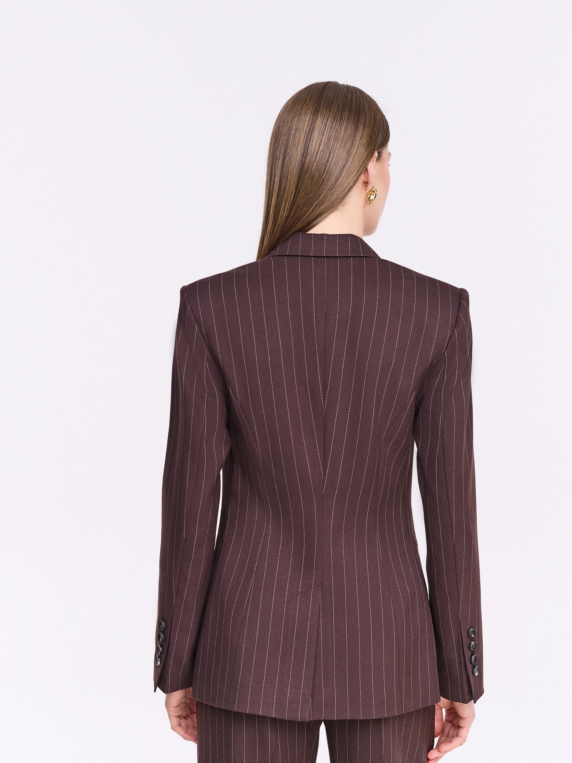 Chocolate jacket with delicate stripes