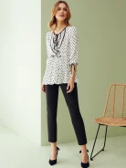 BLOUSE WITH FRILLS AT THE NECKLINE