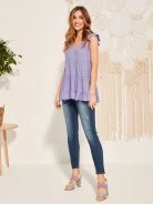 LAVENDER BLOUSE WITH STRAIGHT CUT