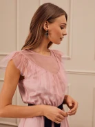 PINK DRESS WITH BLACK SASH