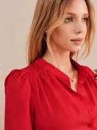 RED SHORT-SLEEVED SMISHEYE DRESS