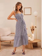 SMALL PATTERN MAXI DRESS