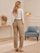CARAMEL PANTS WITH FLARED LEGS
