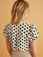 WHITE POLKA DOT BLOUSE