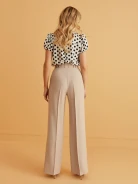 BEIGE WIDE-LEG PANTS