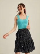 BLACK RUFFLED SKIRT