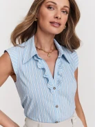 Sleeveless button-down blouse