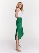 Asymmetrical green skirt