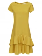 LIME GREEN DRESS WITH RUFFLE
