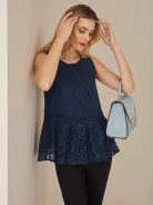 BLOUSE WITH LACE BASQUE