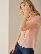 BLOUSE WITH TIES AT THE NECKLINE
