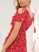 ASYMMETRICAL DRESS WITH OPEN SHOULDERS