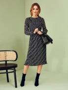 MIDI DRESS WITH FINE PATTERN
