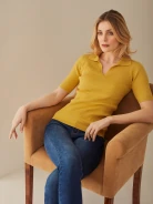FITTED KNIT RIBBED SWEATER