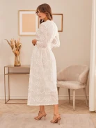 LONG WHITE DRESS WITH LACE