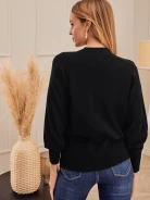 BLACK BUTTON-DOWN CARDIGAN