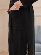 BLACK CARDIGAN TIED AT THE WAIST